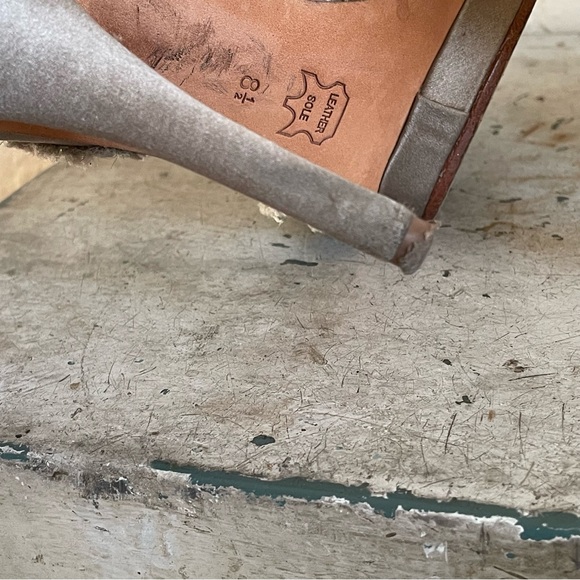 BCBG MaxAzria Silver Satin Platform Heels - Picture 10 of 12